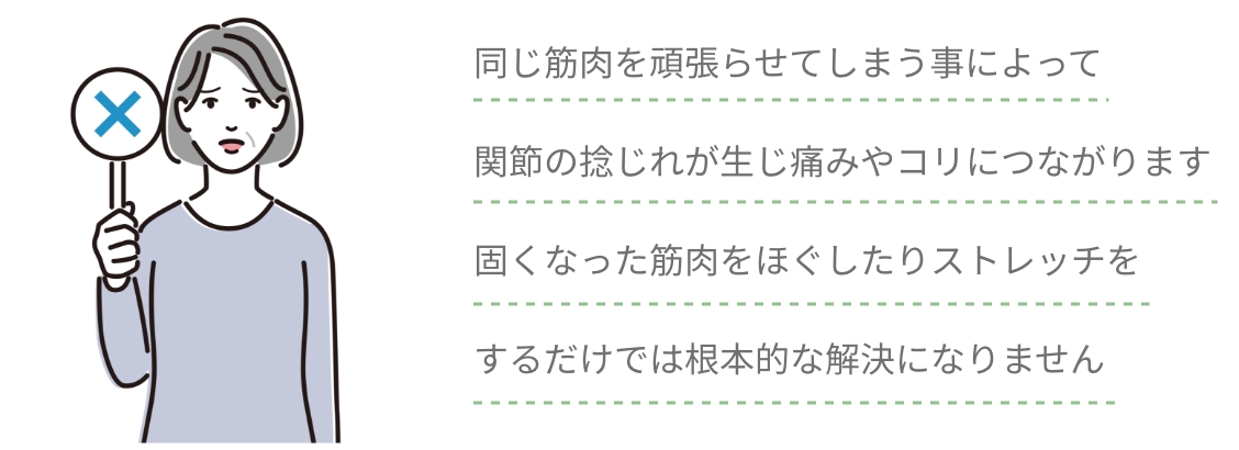 関節の動きは２つないし３つの筋肉から動きます