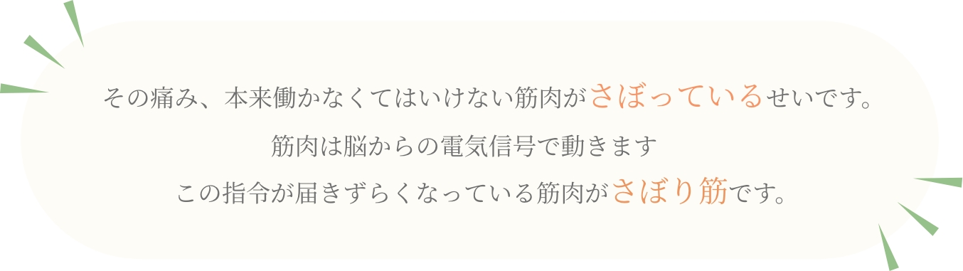 指令が届きずらくなっている筋肉がさぼり筋です