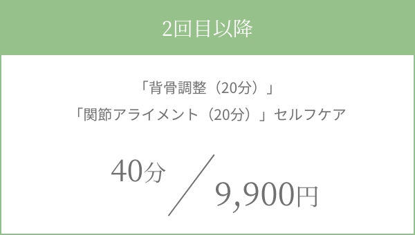 2回目以降 40分 9,900円